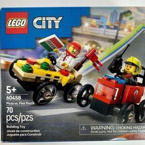 LEGO City 60458 Pizza vs Fire Truck Race Car Set 70 pcs New/Open Box